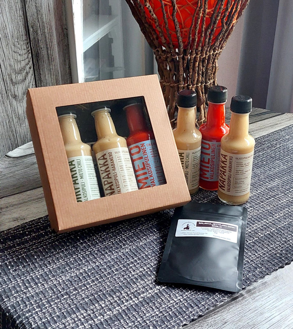 Valkosipulinen lahjapakkaus